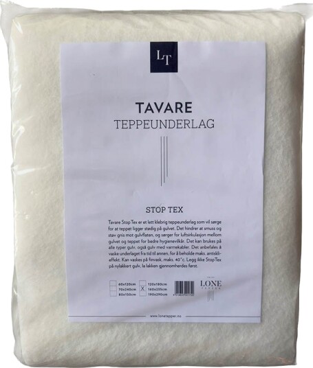 Lone Tepper Stop Tex filt teppeunderlag 160x235 cm