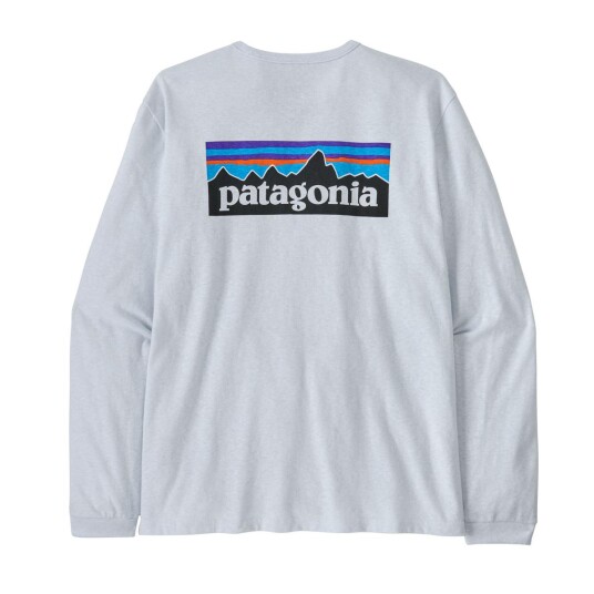 Patagonia Women's Long Sleeved P 6 Logo Responsibili Tee White M
