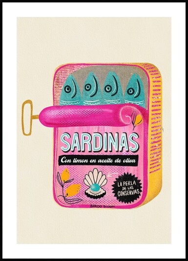 Sardines Tin Can Poster Plakat / 50x70cm