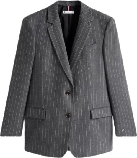 Tommy Hilfiger Pinstripe Relaxed Blazer - Grey - 36 Tommy Hilfiger Pinstripe Relaxed Blazer - Grey - 36