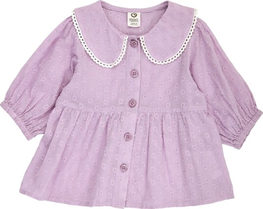Müsli Daisy Collar Puff S/S Shirt Purple 128