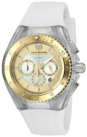 Technomarine Dameklokke TM 116002 Gull/Gummi Ø37 mm