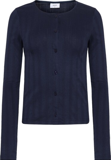 Grunt Cardigan GrPrat Navy m. Hullmønster Grunt 14 år 164 Cardigan Blå