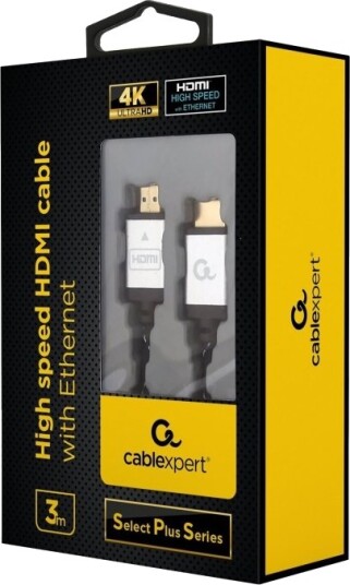Cablexpert Select Plus Series High Speed Hdmi Kabel Med Ethernet Hdmi Hann Til Hdmi Hann 3 M Skjermet 4K Støtte