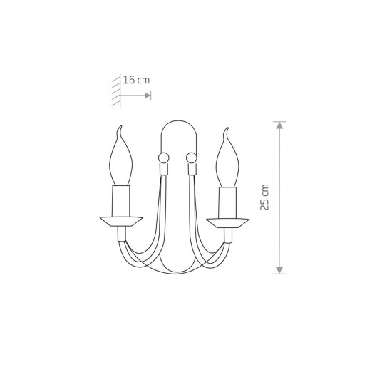 Euluna Ares vegglampe i lysekronedesign, to lamper