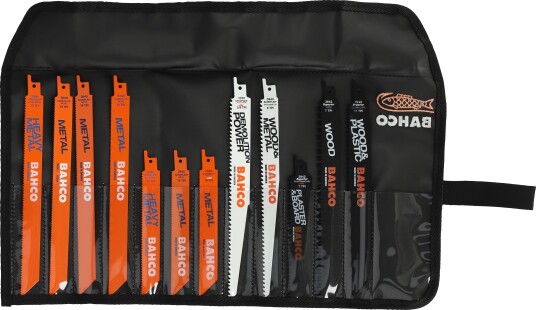 Bahco [3940-Mix-Set-12P] 12-Delt Bajonettbor-Sett For Tre, Metall Og Gips