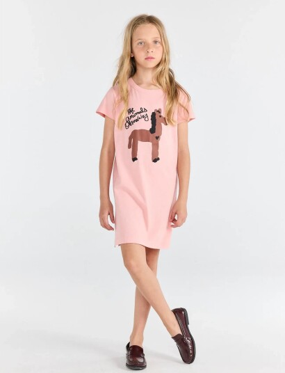 THE ANIMALS OBSERVATORY Gorilla Kid Dress Blue Pink 128