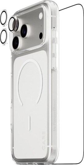 Care by PanzerGlass Flagship 3-i-1-pakke for iPhone 18 Pro Max - Skjermbeskyttelse, Deksel, Kamerabeskyttelse Care by PanzerGlass Flagship 3-i-1-pakke for iPhone 18 Pro Max - Skjermbeskyttelse, Deksel, Kamerabeskyttelse