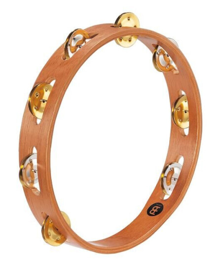 Meinl Ta-1-M-Snt Wood Tamburin, Brass/nikkel, Enkel M Meinl Ta-1-M-Snt Wood Tamburin, Brass/nikkel, Enkel M