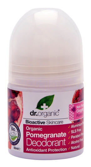 Dr. Organic Deo Roll On Pomegranate 50ml Dr. Organic Deo Roll On Pomegranate 50ml