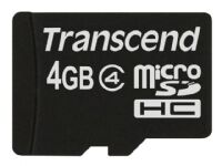 Transcend - Flashminnekort - 4 GB - Class 4 - microSDHC Transcend - Flashminnekort - 4 GB - Class 4 - microSDHC