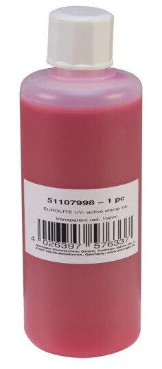 EuroLite Uv-Active Stamp Ink Transparent Rød, 100ml EuroLite Uv-Active Stamp Ink Transparent Rød, 100ml