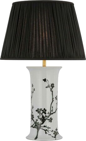 Mallory Table Lamp Black Twiggy/Black Linen Pleat