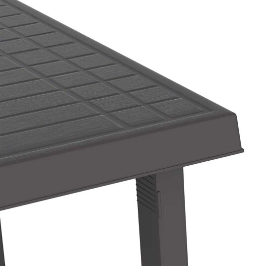vidaXL Campingbord antrasitt 79x56x64 cm PP tre-utseende