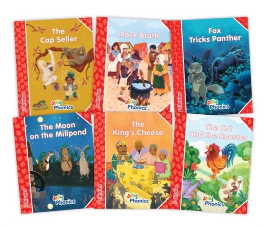 Jolly Phonics Folktales Red Readers (Level 1) Complete Set (16)  in Precursive Letters (British English edition)