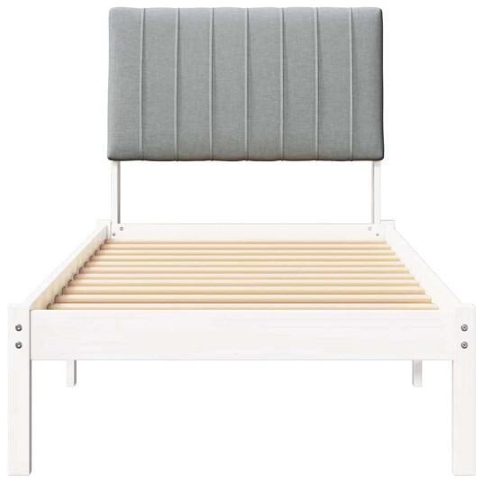 Sengestamme med hodegjerde Hvit 80 x 200 cm Massiv furu