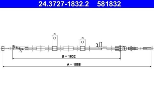 Tautrekk, håndbremse ATE 24.3727-1832.2