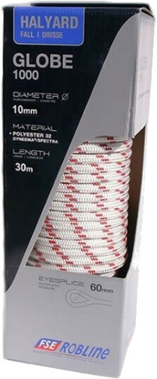 Robline Dinghy Control spole - 3 mm - hvit/rød - 450 kg