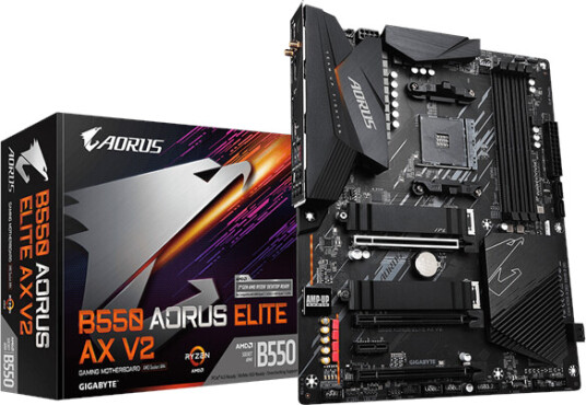 Gigabyte B550 AORUS ELITE AX V2 Hovedkort med Wi-Fi 6, AM4, DDR4, ATX Gigabyte B550 AORUS ELITE AX V2 Hovedkort med Wi-Fi 6, AM4, DDR4, ATX