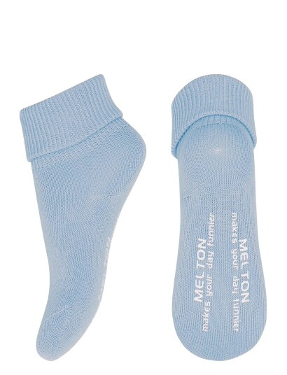Melton Cotton Socks Anti Slip Blue 13/14