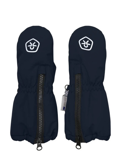 Color Kids Mittens Long W. Zipper - Black - 6-12M