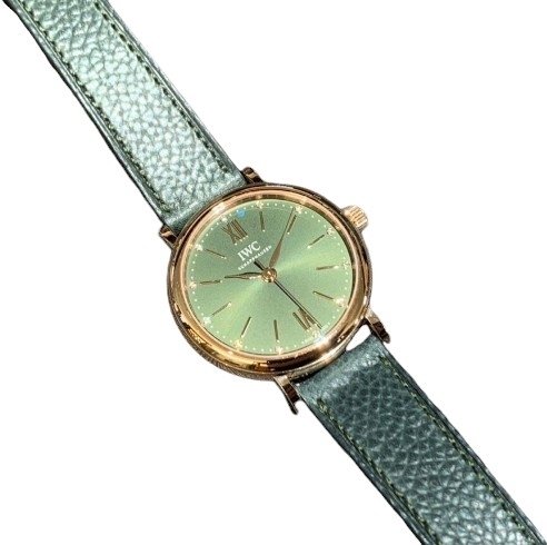 IWC Dameklokke IW357415 Portofino Grønn/Lær Ø34 mm