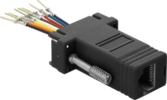 Delock Adapter Sub D 9 Pin Male To Rj45 Female Assembly Kit Seriell Adapter Db 9 Hann Skrubar Til Rj 45 Hunn Svart