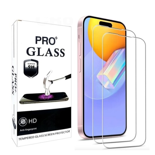 2 stk Herdet glass iPhone 16/16 Pro/16 Pro Max Skjermbeskyttelse
