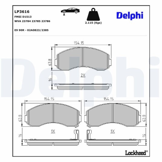 Bremseklosser DELPHI LP3616