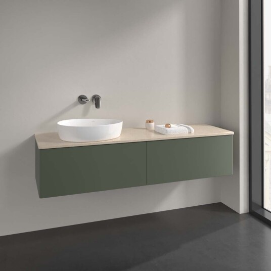 Villeroy & Boch  Antao Servantskap med 2 skuffer 160x50x36 cm u/lys Grønn Matt/Crème