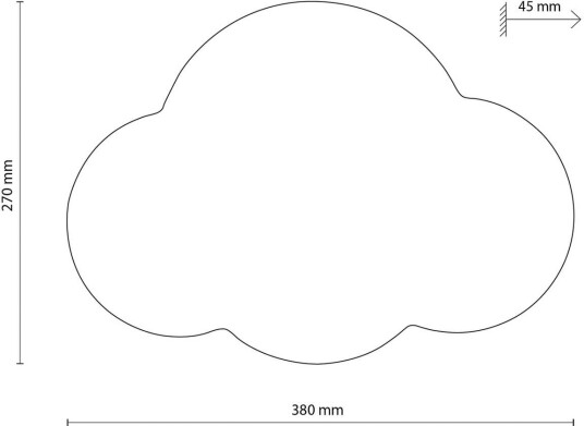 TK Lighting Cloud vegglampe beige stål indirekte lys 38 x 27 cm