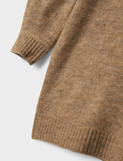 LMTD Nlflodet Ls Short Knit Dress Brown 158 LMTD Nlflodet Ls Short Knit Dress Brown 158