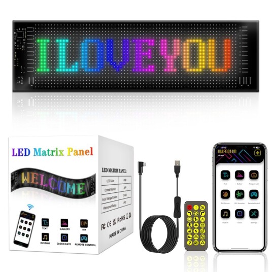 2x Pixel matrise panel 16x32 Bluetooth 5V USB