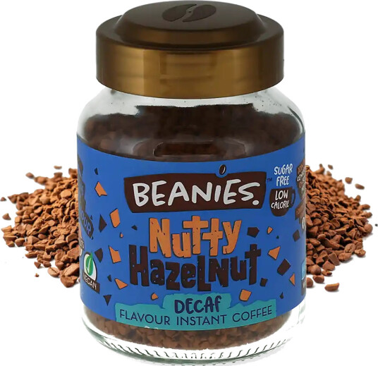 Beanies | Koffeinfri Nutty Hazelnut 50 g pulverkaffe Beanies | Koffeinfri Nutty Hazelnut 50 g pulverkaffe
