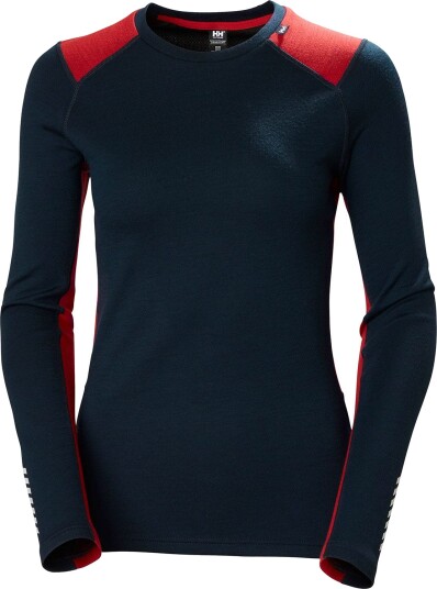 Helly Hansen Dame Lifa Merino Mellomvekt Crew Basislag Marineblå Xs Helly Hansen Dame Lifa Merino Mellomvekt Crew Basislag Marineblå Xs