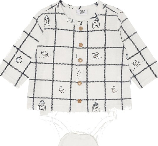 Hust and Claire Skjorte I/e - HcBonne - Ivory - Hust and Claire - 62 - Langermet Body - Hvit