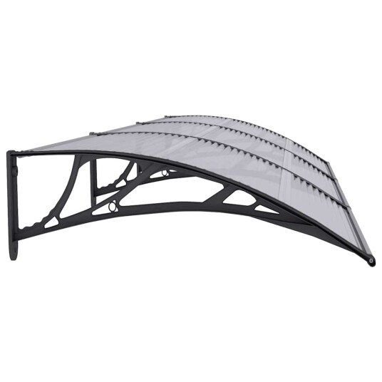 vidaXL Skjermtak svart og gjennomsiktig 300x80 cm polykarbonat