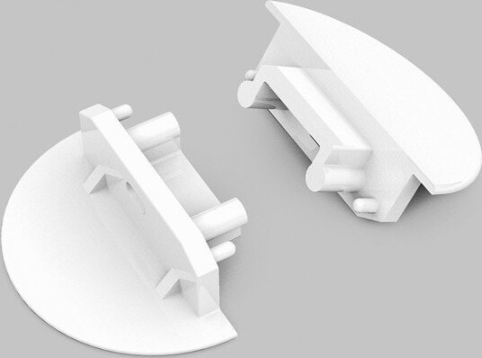 Topmet 1 stk. Endestykker GROOVE14 GEN2 Med hull hvit