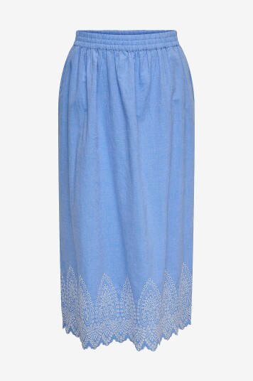 Only Carmakoma Skjørt carTulum Emb Maxi Skirt Wvn Blå