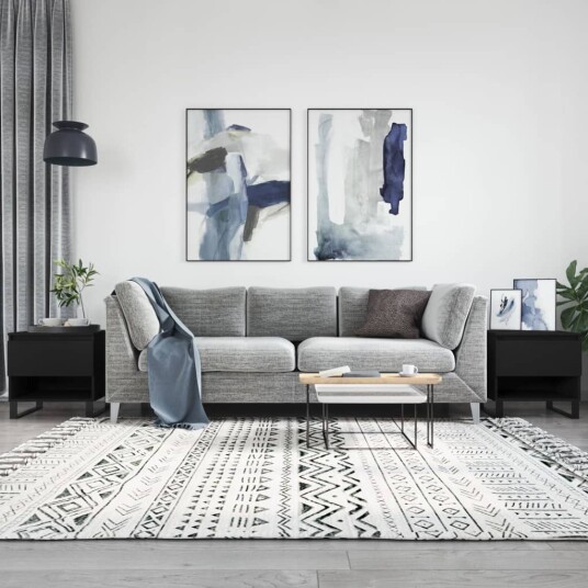  Salongbord 2 stk svart 50x46x50 cm konstruert tre 8721012112384