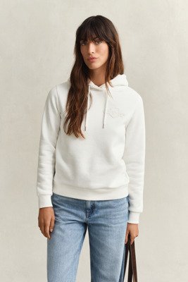 Gant Reg Tonal Shield Hoodie White XXL