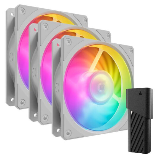 Cooler Master Mobius 120P 120mm ARGB Vifte 3pk Hvit Cooler Master Mobius 120P 120mm ARGB Vifte 3pk Hvit