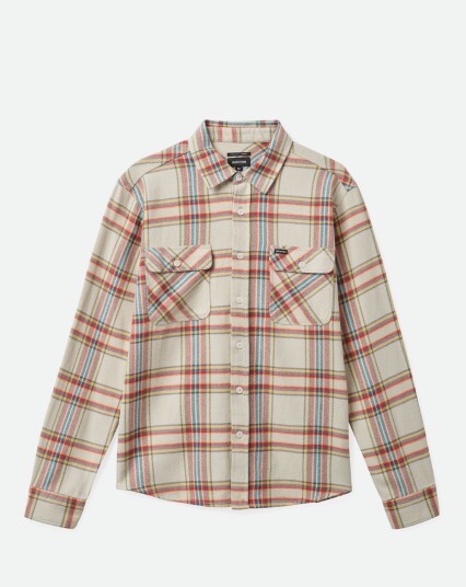 Brixton Bowery L/S Flannel Hvit, Rød, Gul