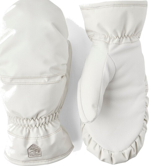 Hestra Women"s Primaloft Leather Mitt Ivory, 6