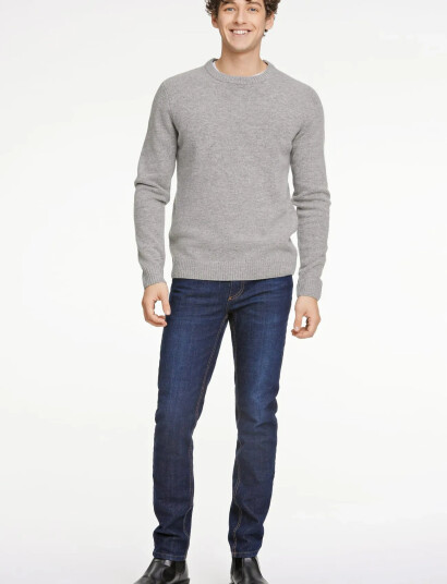 Lindbergh Lambswool O-Neck Knit - Grey - L Lindbergh Lambswool O-Neck Knit - Grey - L