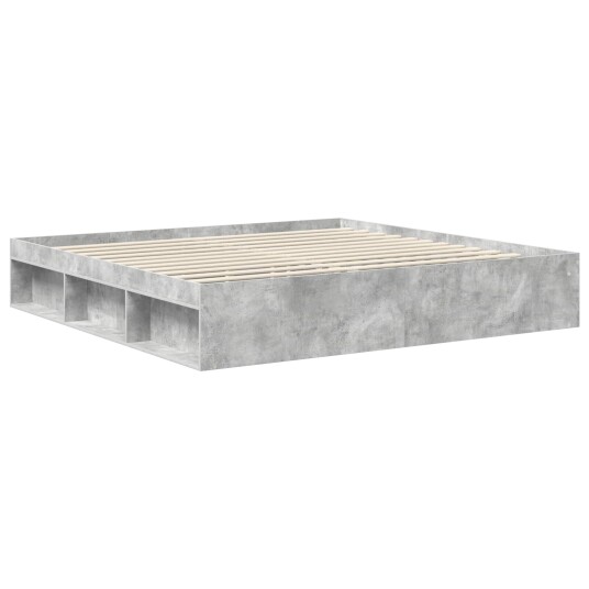 Sengestamme med hodegjerde Betong 200 x 200 cm Massiv furu