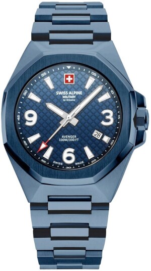Swiss Alpine Military Herreklokke 7005.1195 Typhoon Blå/Stål Ø42 mm