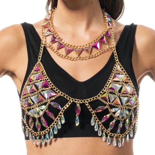 Chaks Festivaltopp Diamanter Rosa One size 14108