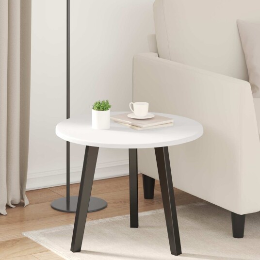 vidaXL Bordplate Ø 50 x 1,5 cm Rund Konstruert tre Hvit