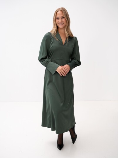 Y.A.S Pella Long Sleeve Long Shirt Dress Grønn XS Y.A.S Pella Long Sleeve Long Shirt Dress Grønn XS